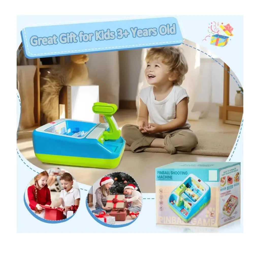 Pinball Machine for Kids, Interactive Electronic Toy40 Pinballs & 12 Coins